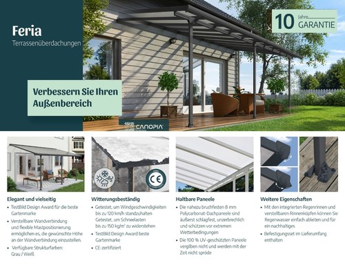 Terrassenüberdachung feria - terrassenüberdachung,