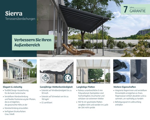 Terrassenüberdachung sierra - terrassenüberdachung,
